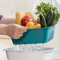 thumbnail image 5 of PuSpu 21x19.5x7cm Blue Plastic Kitchen Drainer Basket 1Pcs Food-Safe Space-Saving Organizer for Vegetables Pasta Prep Home, 5 of 7