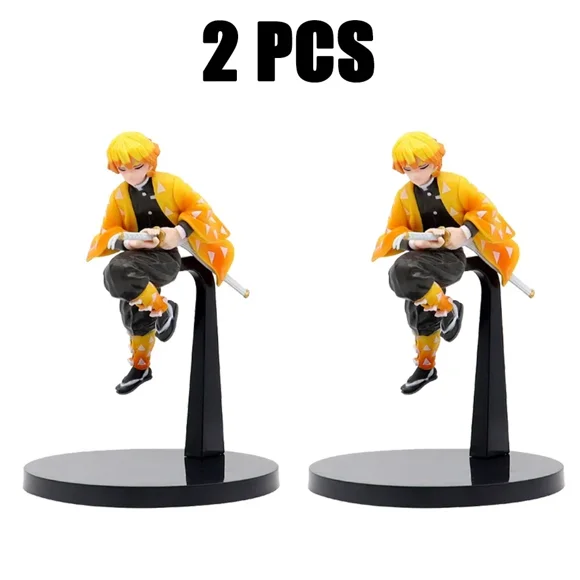 2PCS Set Demon Slayer Action Figure Kamado Tanjirou Cool Cute Kawaii Anime Figure Toy Doll Model Decoration Kid Birthday Gifts