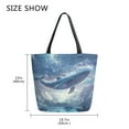 thumbnail image 5 of FORMRS Womens Canvas Tote Bag with Zipper Inner Pocket Shoulder Handbag, Night Floating Whale, 5 of 7