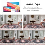Softlife Navy Blue Persian Medallion Area Rug Low Pile Non Slip Oriental Carpet for Living Room, 5' x 8'