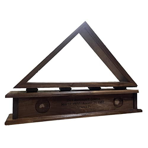 (Maple, 16") Wooden Flag Case for US Veteran Flags