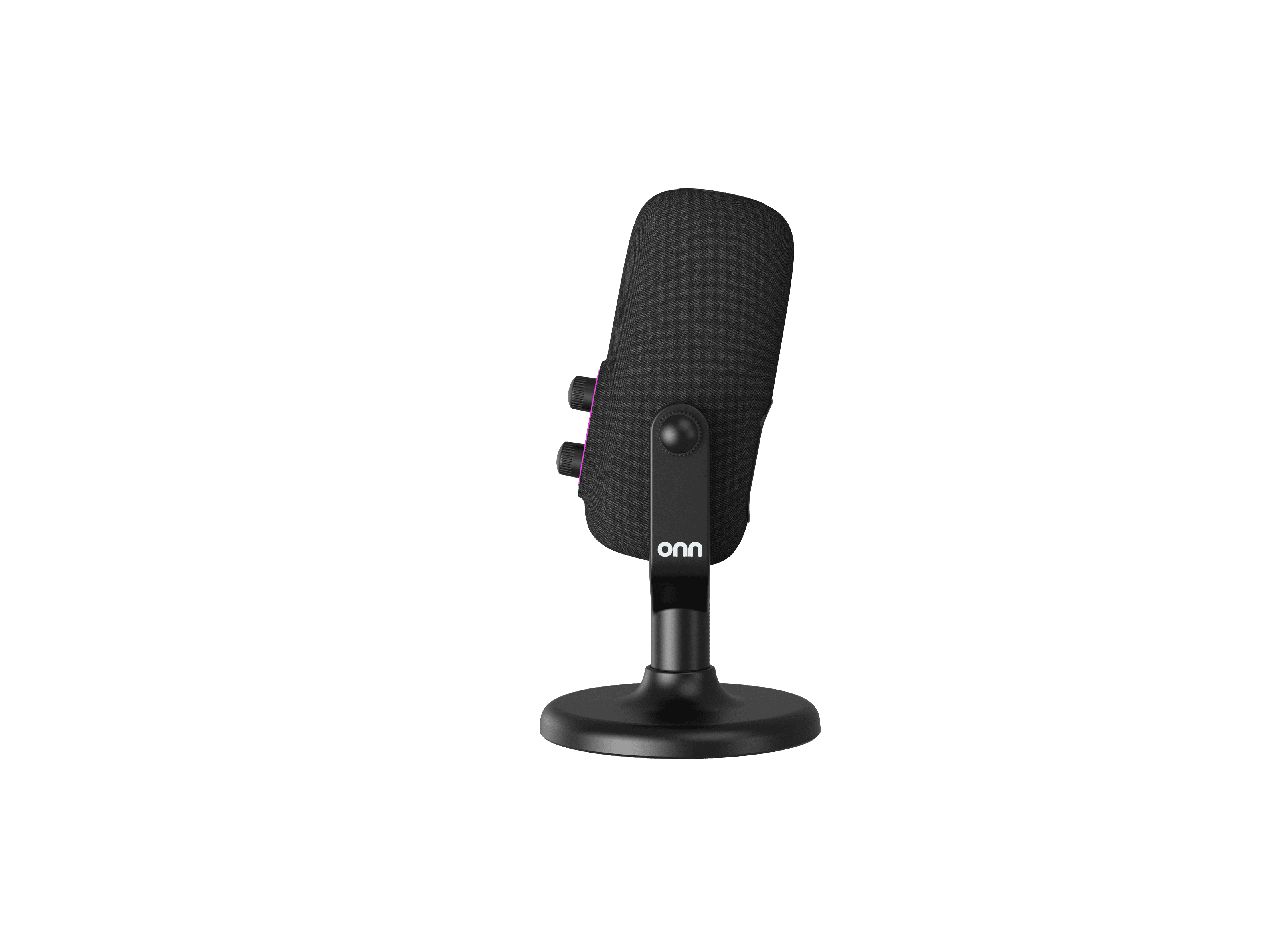 onn USB Tri-Pattern Microphone with Volume/Mute Controls and 3.5mm Headphone Jack, Black