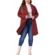 thumbnail image 2 of Abrigo de mujer de talla grande Agnes Orinda con solapa muesca, de un solo botón, abrigo largo de invierno con bolsillos 1X rojo oscuro, 2 of 6