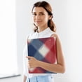 thumbnail image 6 of Hard Shell Ring Binder With Clip Holds 200 Sheets Office Home Organization Red White Tartan Pattern, 6 of 10