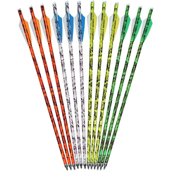 Camouflage Crossbow Bolts 18'' Carbon Arrow Outdoor 3D Hunting-12pcs/Box