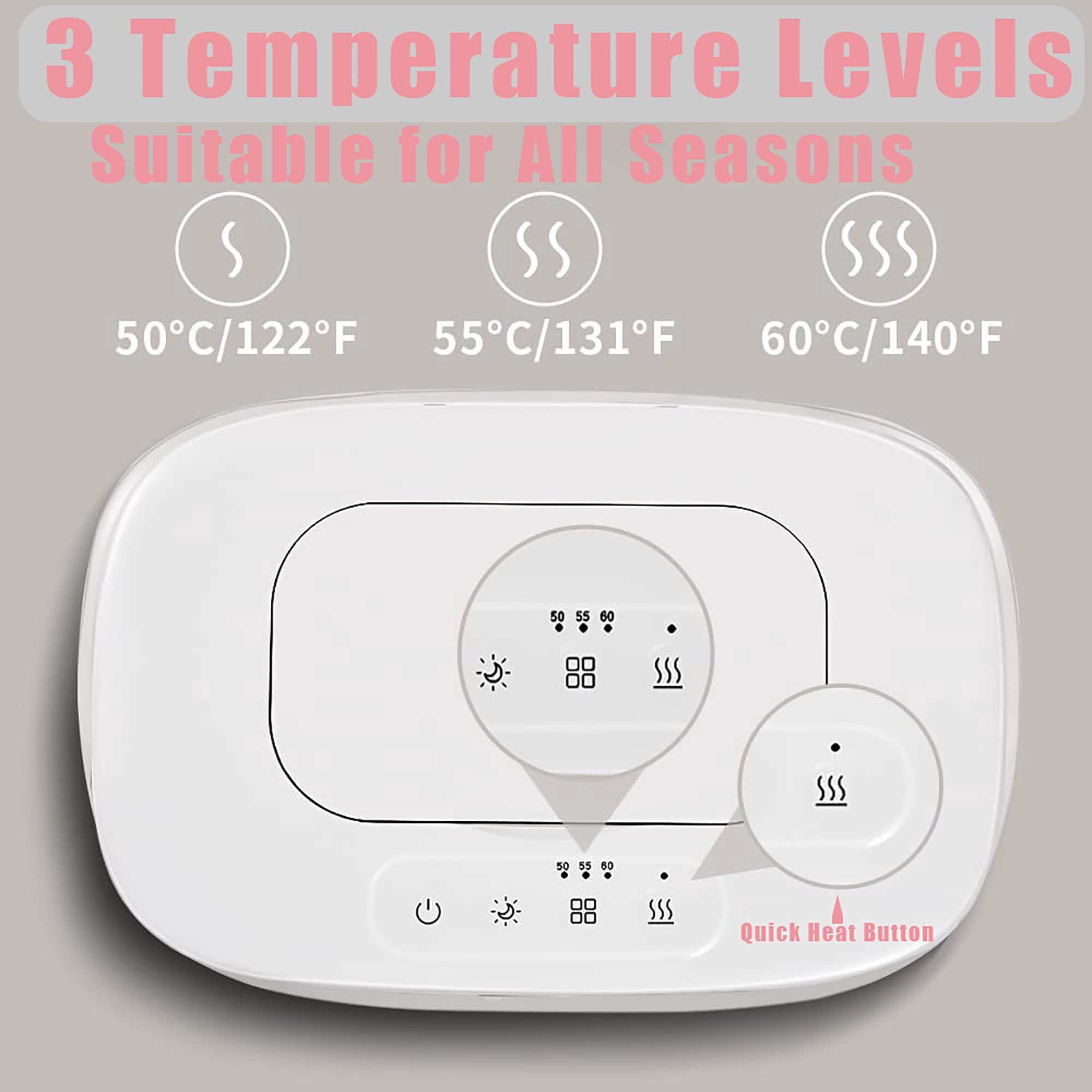 Baby Wipe Warmer with Night Light,Large Capacity Wipes Dispenser and Diaper Wipe Warmer,Fast and Even Heating,Temperature Display,3 Modes of Temperature Heating Control