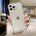 thumbnail image 5 of Compatible for iPhone 14 Pro Max 6.7 Inch Clear Glitter Heart Case, Rainbow Laser Holographic Bling Cute Heart Pattern Case for Women Girls Soft TPU Shockproof Camera Protective - Clear, 5 of 6