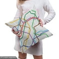 thumbnail image 4 of Map Fabric by the Yard Upholstery, Stripes in Vibrant Colors Metro Scheme Subway Stations Abstract Railroad Transportation, Decorative Fabric for DIY and Home Accents, 1 Yard, Multicolor by Ambesonne, 4 of 4