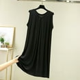 thumbnail image 2 of MIUOWANP Women's Summer Casual Tank Dress Sleeveless V-Neck T-Shirt Style, Solid Color Relaxed Pleated Dress Size L(8)Black, 2 of 5