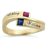 Personalized Sterling Silver with Gold Overlay Couple's Ring