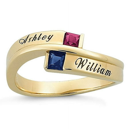 Personalized Sterling Silver with Gold Overlay Couple's Ring