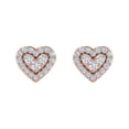 thumbnail image 3 of 1/5 Carat Diamond Heart Shaped Stud Earrings in 10K Rose Gold, 3 of 5