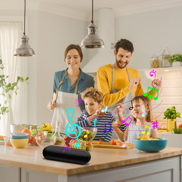 Altavoz Bluetooth de segunda generación, sistema de sonido pequeño tipo cápsula inalámbrico, sistema de sonido con subwoofer para exteriores portátil, ranura para tarjetas, sistema de sonido negro
