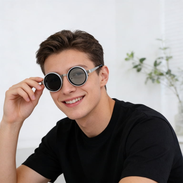 Retro Round Polarized Sunglasses UV400 Protection Joopin Retro Round Sunglasses, Polarized, UV400 Protection  main image 4