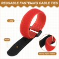thumbnail image 3 of Uxcell Reusable Cable Tie Adjustable Hook and Loop Straps Cord Management Wire Wrap Cord Ties Organizer for Home 8 x 0.79 Inch Red, 3 of 7
