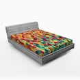 thumbnail image 1 of Ambesonne Tribal Fitted Sheet, Triangles Fractal Aztec, Full Size, Multicolor, 1 of 2