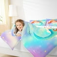 thumbnail image 4 of Manfei Princess Mermaid 3pcs King Size Comforter Sets,Cute Rainbow Bedding Comforter Set,Universe Galaxy Super Cozy Bedding Set,Ultra Soft Cartoon Home Decor,Reversible, 4 of 8