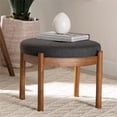 thumbnail image 6 of Baxton Studio Iliana Gray Fabric and Walnut Brown Wood Ottoman Footstool, 6 of 8