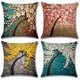 thumbnail image 1 of Funda de almohada decorativa de lino y algodón con pintura al óleo cuadrada para almohadas de 18 x 18 pulgadas, paquete de 4 (color aleatorio), 1 of 5