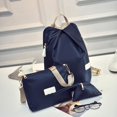 thumbnail image 2 of Sywqhk 3 Teile/Satz Frauen Solide Rucksack Umhängetasche Geldbörse Mädchen Nylon Taschen (Dunkelblau Sywqhk Para estrenar, 2 of 4