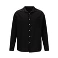 thumbnail image 2 of AherBiu Plus Size Mens Linen Shirts Long Sleeve Button down Lightweight Shirts Fall Solid Casual Beach Shirts, 2 of 5