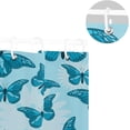 thumbnail image 5 of FREEAMG Blue Butterfly Shower Curtain Waterproof Fabric Bath Curtain with Hooks for Bathtub Bathroom Decor, 60 x 72 Inch, 5 of 6