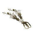 thumbnail image 5 of Vintage Victorian Style White and Antique Bronze Bell Flower Lucite Earrings, 5 of 5