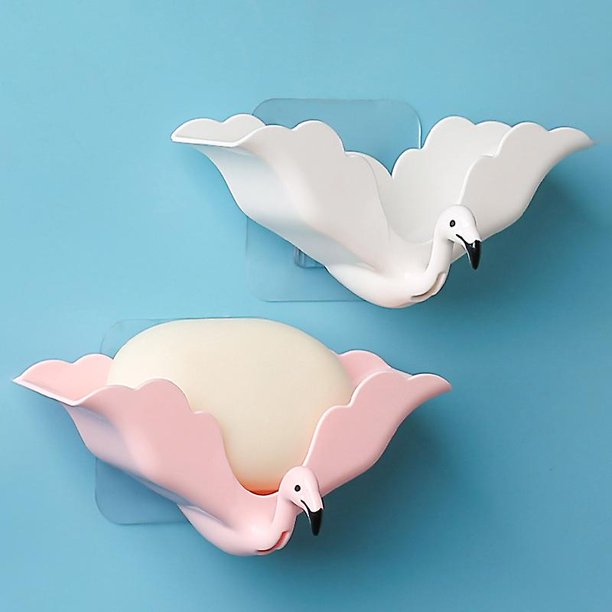 Jaboneras de plástico multifunción TANGJMXG con forma de pata de oso color rosa y blanco