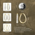 thumbnail image 2 of Fashion Sparkling White Crystal Paved Oval Shape Hoop Earrings for Women, 2 of 5