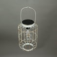 thumbnail image 2 of Things2Die4 White Metal Hanging Bird Cage LED Solar Light 13.5 inches High, 2 of 4