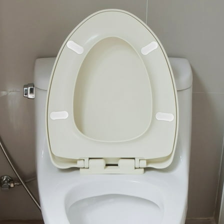 EXHUMKY Toilet Seat Bumpers Universal Design 4Pcs White Abs Tpe for Buffering and Repair 1.97 x 0.79 x 0.79in