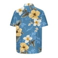 thumbnail image 5 of Horkkom Button Down Shirt Men Casual Short Sleeve Hawaiian Shirt Palm Tree Print Vacation Beach Shirts, 5 of 6