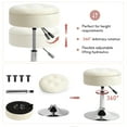 thumbnail image 7 of Vanity Stool, Vanity Chair for Makeup Room 360° Swivel Adjustable Stool, Round Ottoman Velvet Storage Makeup Chair with Removeable Tray for Living Room Bedroom (Beige), 7 of 7