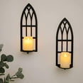 thumbnail image 4 of HPC Decor 15.8'' Candle Sconce Set of Two- Black Metal Candle Wall Sconces- Wall Sconce Candle Holder - Sconces Wall Decor Set of 2 for Living Room, Bathroom, Dining Room, 4 of 8