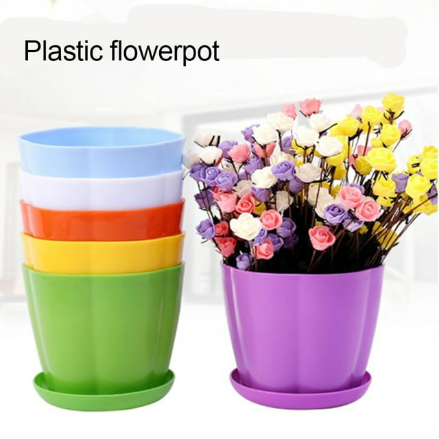 Naierhg Flower Vase Petal Shape Plastic Dried Flower Hydroponic Plant Pot Household Supplies