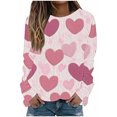 thumbnail image 2 of Spring Tops for Women Viikei Womens Tops Clearance under $5,Sweatshirts for Women Loose Fit,Women's Valentine's Day Printed Long Sleeved Round Neck Top/shirt Multicolor XXL, 2 of 5