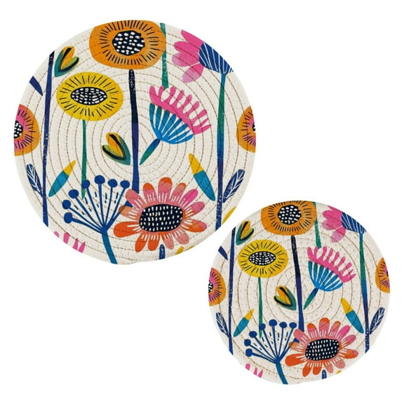 Flower Pot Holders Set Trivets Hot Pads Cotton Mats for Cooking