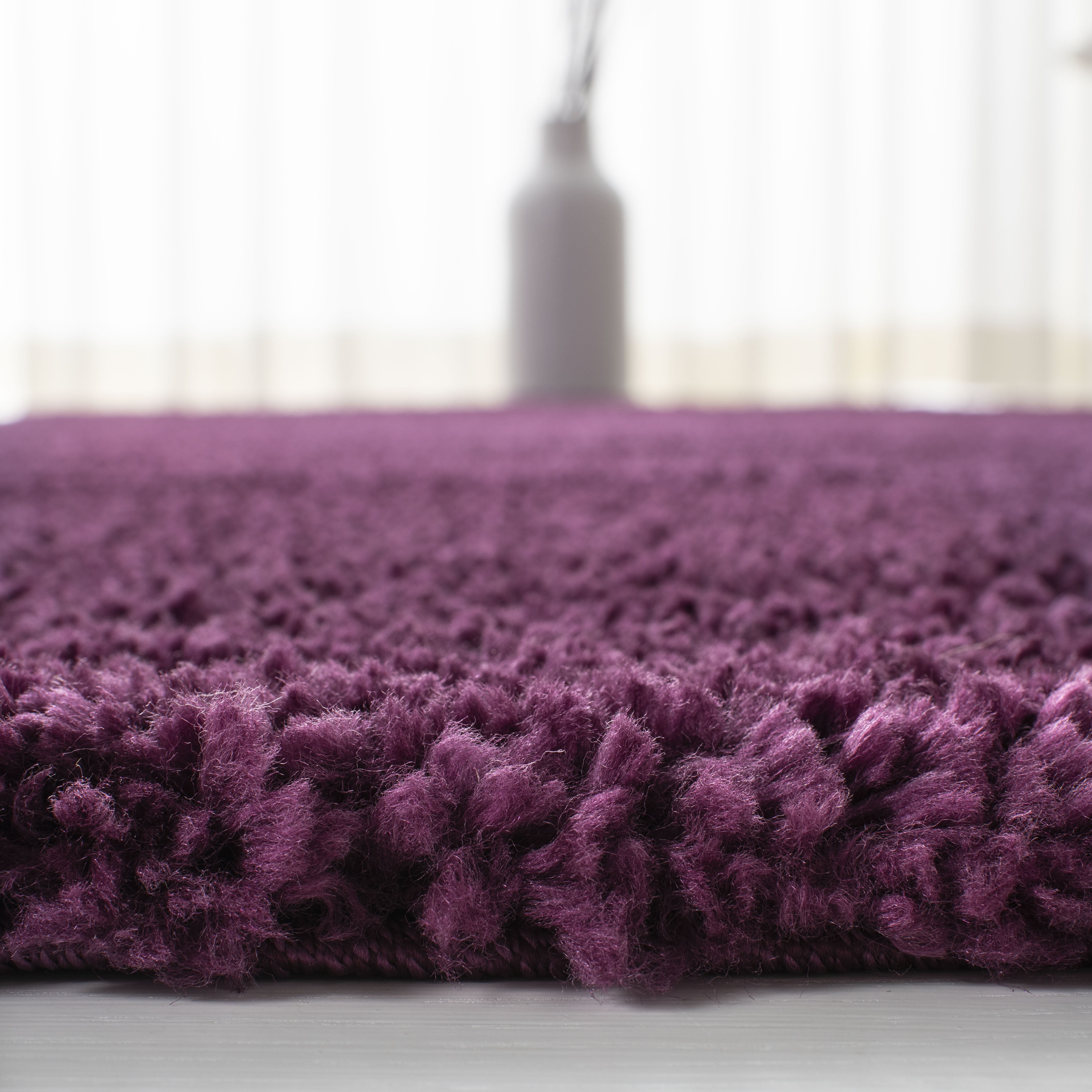 Safavieh August Carlene Solid Plush Shag Area Rug, Purple, 6' x 8'