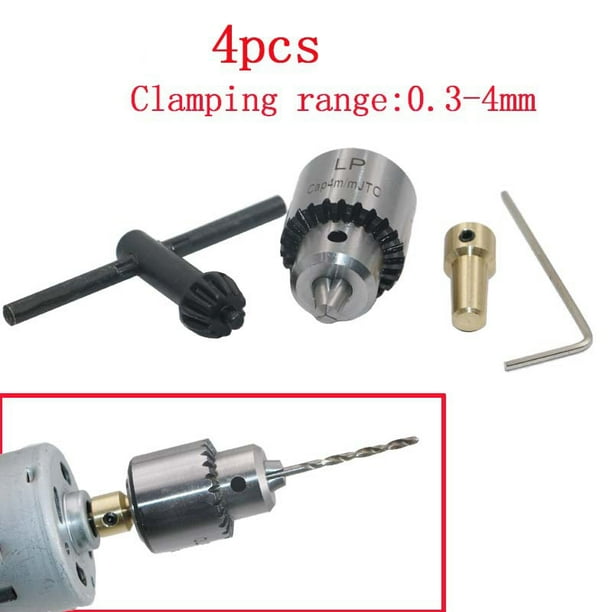4 Pcs 0.34mm Drill Chuck Mini Electric Drill Chuck Adapter Conversion
