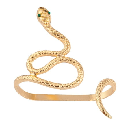 - Lux Accessories Gold Tone Snake Hand Wrap Green Eye Faux Rhinestone Bracelet