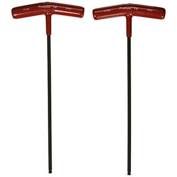Bondhus 75164 5mm ProHold Tip Ball End  T-Handle w/ProGuard Finish,246mm,2PC