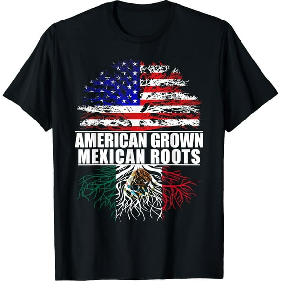 American Grown With Mexican Roots Proud Mexico T-Shirt
