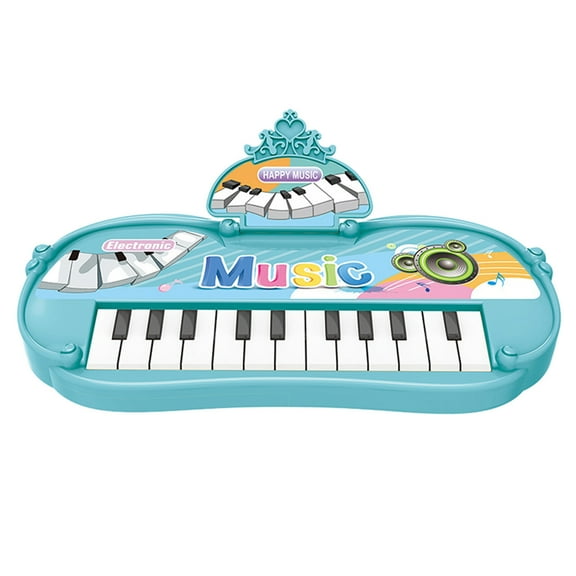 Blue Kids 13 Keys Multifunctional Electronic Organ Piano Toy Portable Handheld Music Keyboard With Light Sound Educational Gift For Boys Girls 9.25X0.98X4.72In