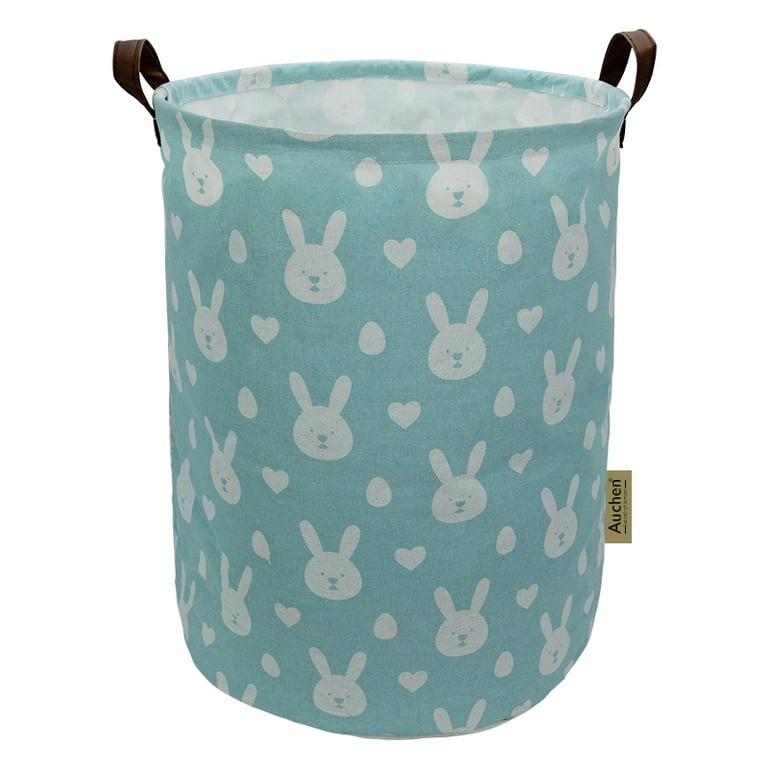 Large Round Storage Basket, Cute Collapsible Laundry Basket