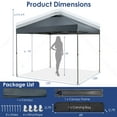 thumbnail image 4 of Costway Patio 10x10ft Outdoor Instant Pop-up Canopy Folding Tent Sun Shelter UV50+ Gray, 4 of 10