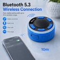 thumbnail image 5 of STARBIAO IPX7 Waterproof Shower Bluetooth Speaker, Portable Wireless Speaker with Suction Cup, Bluetooth 5.3, LED Clock, RGB Light, FM Radio, TWS Pairing, 360° Sound, Blue, 5 of 11