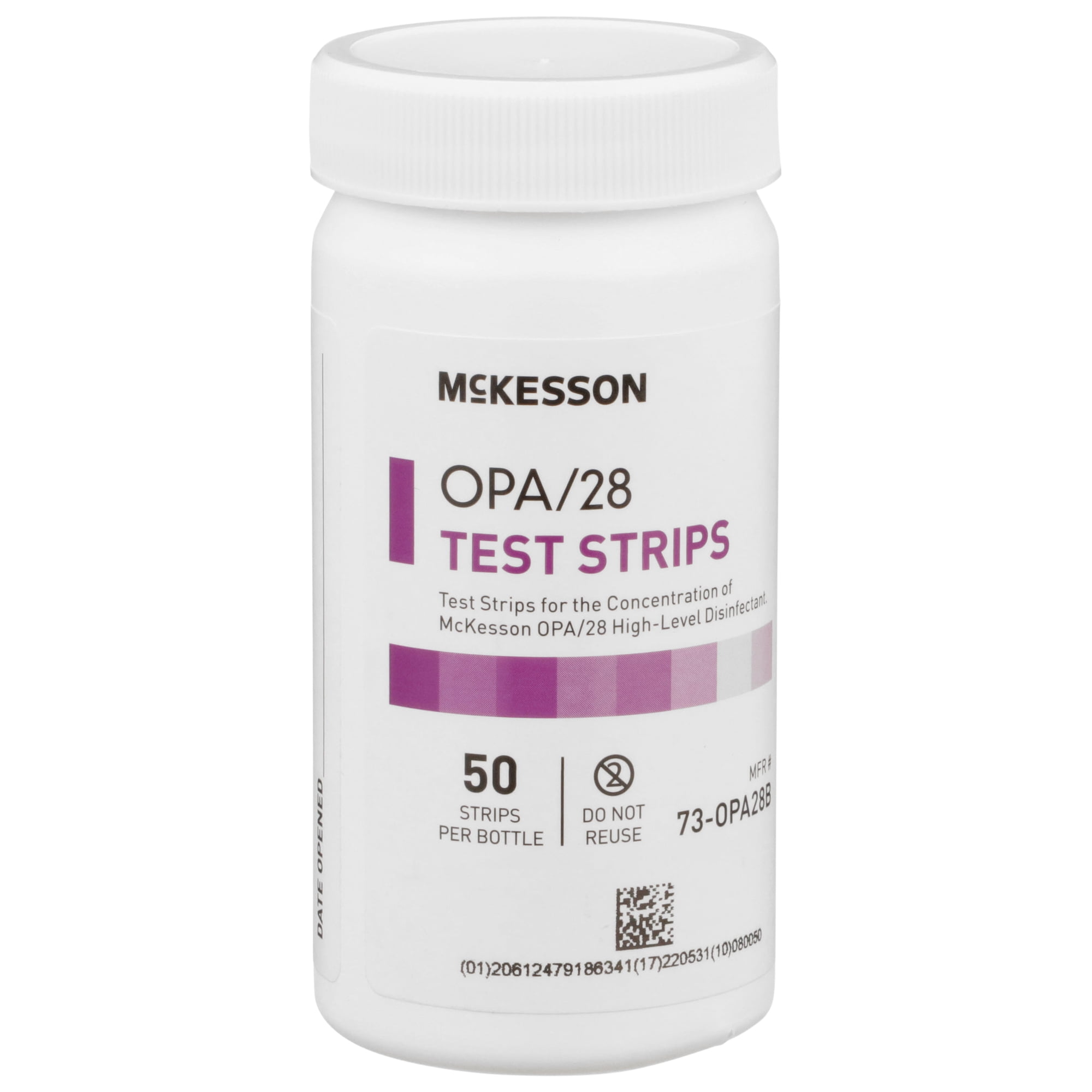 McKesson OPA/28 Test Strips, Concentration Indicator, Single-Use, 50 Count, 2 Packs, 100 Total