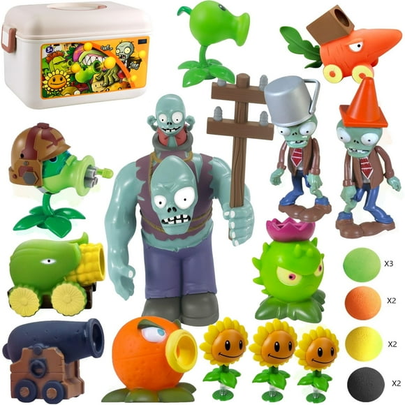 ZESTAR Plants and Zombies Toys Figures vs Peashooter Party Favors Birthday Decorations Supplies Plushies Sets Playset Series 2 PVZ Games Gift Box Zom