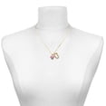thumbnail image 2 of Delight Jewelry Silver-tone Small Pink Cupcake with Crystal Sprinkles - Large Goldtone Crystal Initial - U - Charm Necklace, 17.5"+2", 2 of 4