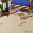 thumbnail image 3 of SAFAVIEH Courtyard Christian Floral Indoor/Outdoor Area Rug, Natural/Olive, 6'7" x 6'7" Round, 3 of 6